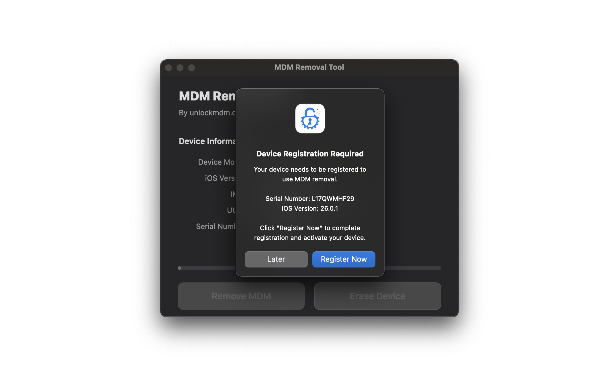 Device Detected - MDM Removal Tool